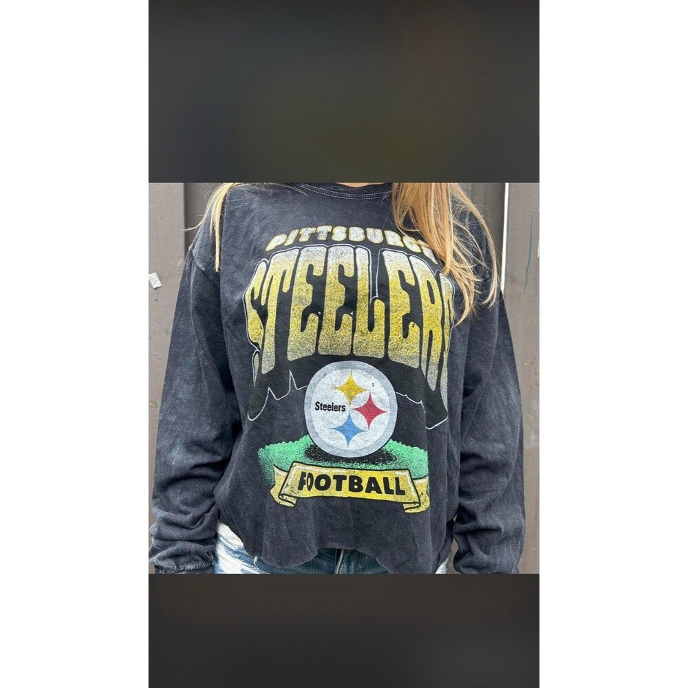Pittsburgh Steelers '47 Vintage Tubular Long-Sleeve Women’s Sweatshirt Size L